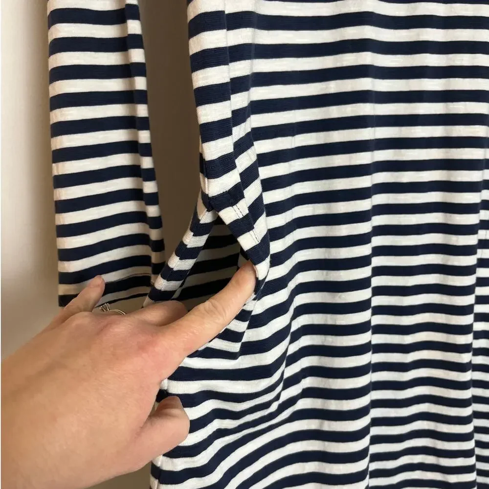 Toad & Co Windmere II Long Sleeve Dress Striped Size S Tencel Organic Cotton - Picture 2 of 7